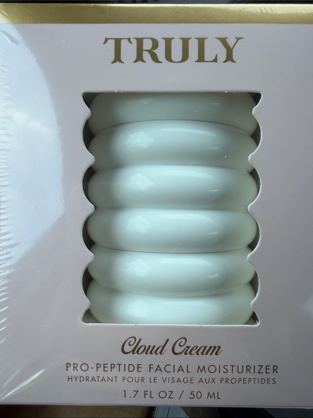 TRULY Cloud Cream Pro-Peptide Facial Moisturizer - White with Gold Accents